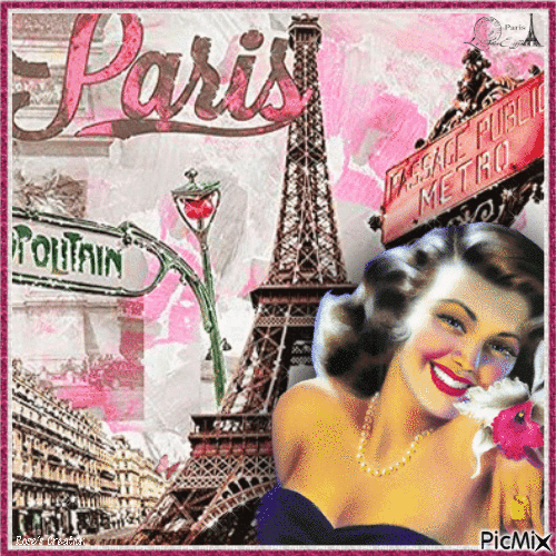 Concours : Femme vintage à Paris - GIF animé gratuit