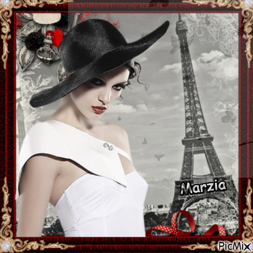 Femme élégante à Paris - Animovaný GIF zadarmo