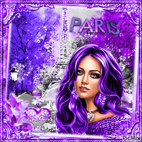 Paris in Purple - Безплатен анимиран GIF