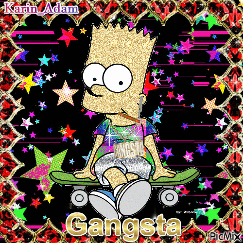 Bart Simpson GANGSTA - 免费动画 GIF