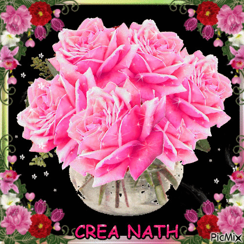 CREA NATH, FLOWERS IN A VASE - Free animated GIF