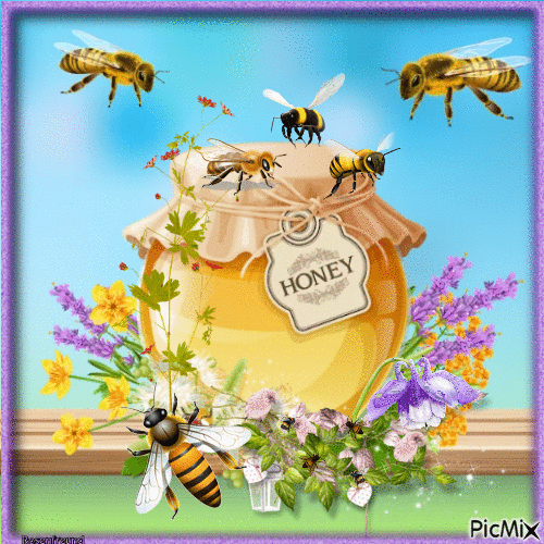 Bienen und Blumen - GIF animasi gratis
