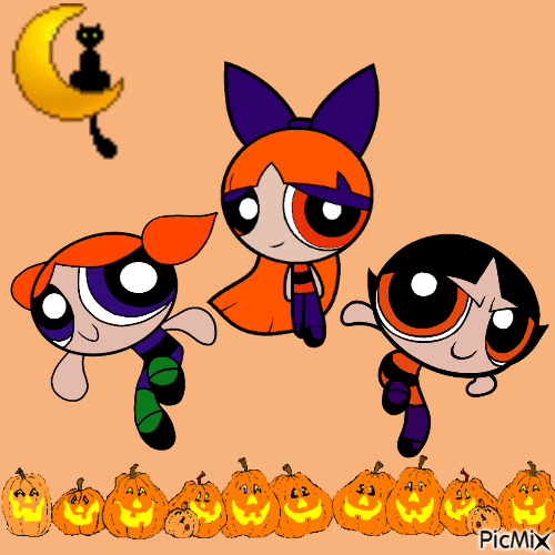 The Halloween Puff Girls - GIF animate gratis