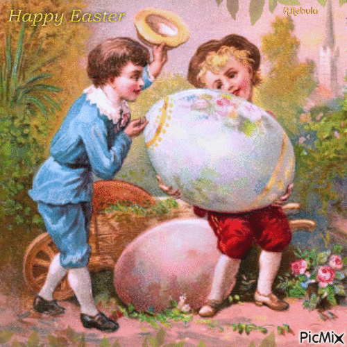 Happy Easter - Vintage/contest - Zdarma animovaný GIF