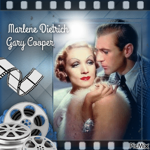 Vintage Movie Couple - Grau- und Blautöne - GIF animé gratuit