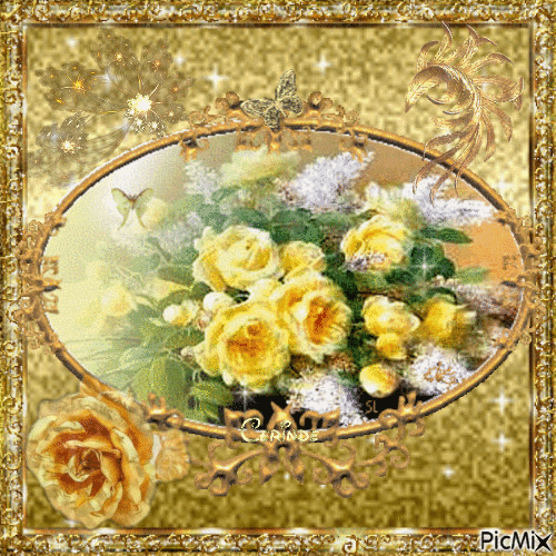 Bouquet de fleurs jaunes - Nemokamas animacinis gif