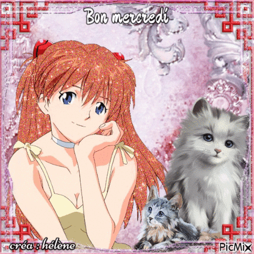 Manga et chats - Bezmaksas animēts GIF