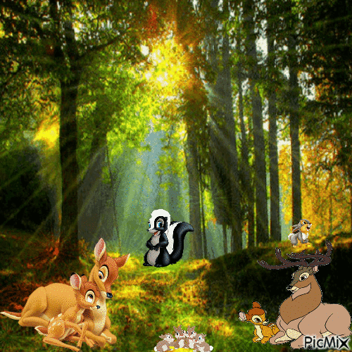 Bambi et ses amies - GIF animado grátis