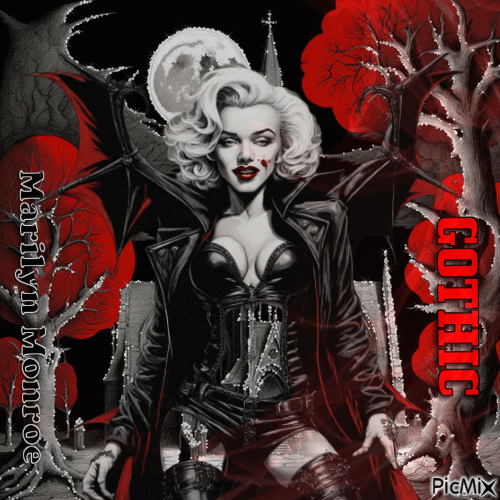 Marilyn Monroe - Gothic - Бесплатный анимированный гифка