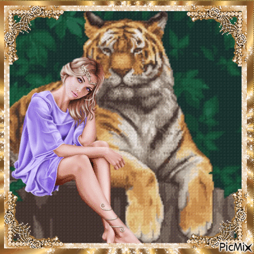 с тигром - Ingyenes animált GIF