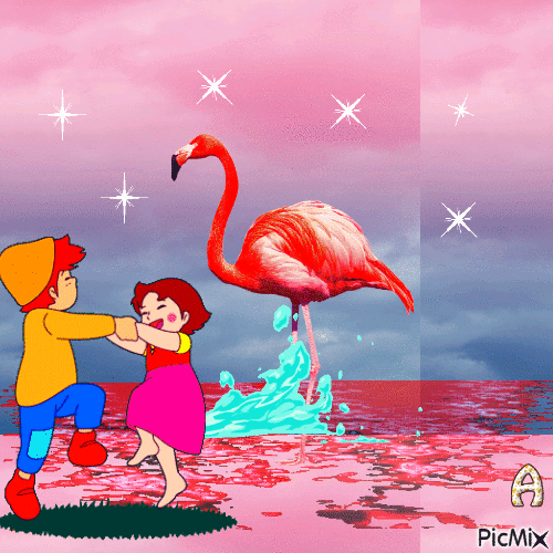 Фламинго Настя - GIF animé gratuit