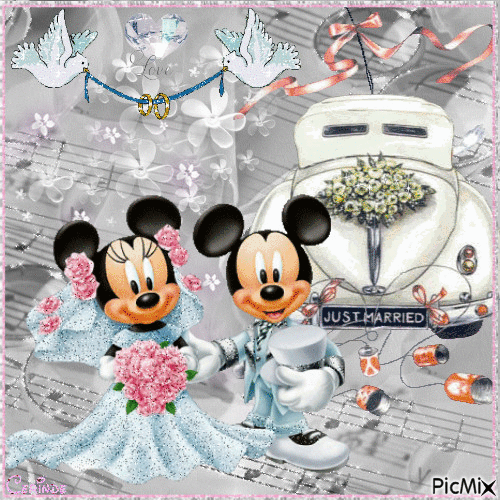 le mariage de Mickey Mouse - Gratis animerad GIF