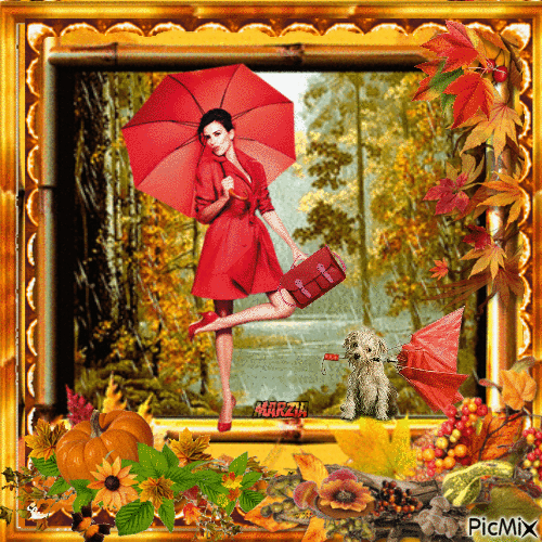 marzia -Pioggia d' autunno - GIF animado grátis
