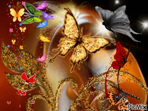 Lindas borboletas - GIF animado gratis