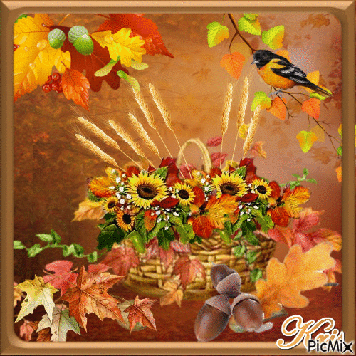 fleurs d'automne 🌹🌼 - Ingyenes animált GIF