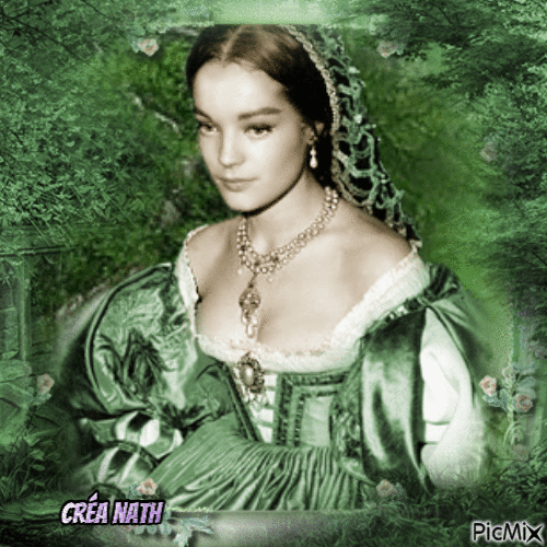 Portrait femme - vert - Gratis geanimeerde GIF