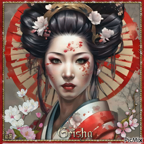 Geisha - Animovaný GIF zadarmo