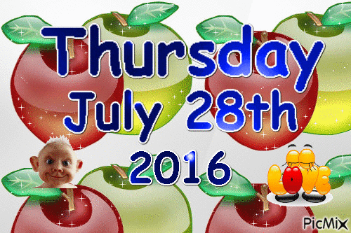 THURSDAY JULY 28TH, 2016 - GIF animado gratis