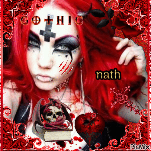 Femme gothique,nath - Бесплатный анимированный гифка