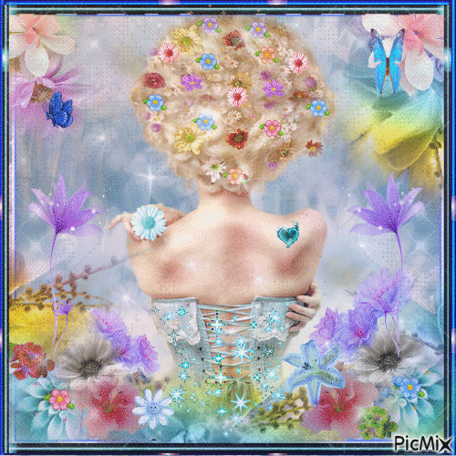 Flower Lady - Бесплатный анимированный гифка