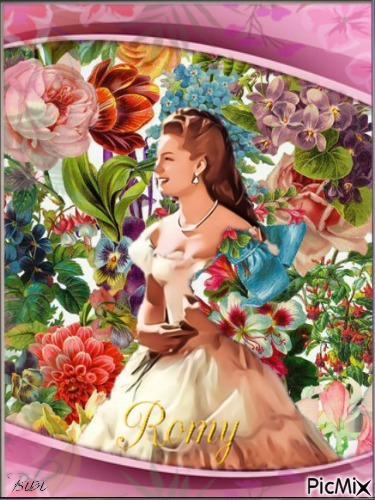 Romy dans un jardin  de fleurs - δωρεάν png