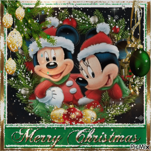 Frohe Weihnachten mit Mickey - Бесплатни анимирани ГИФ