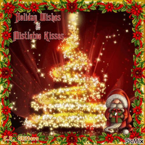 Holiday Wishes & Mistletoe Kisses - Ingyenes animált GIF