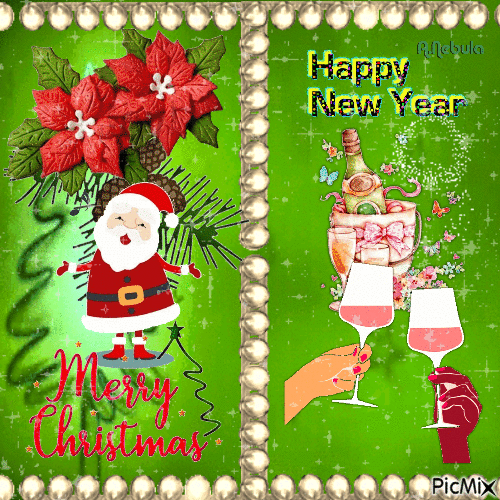 Merry Christmas&Happy New Year - Безплатен анимиран GIF