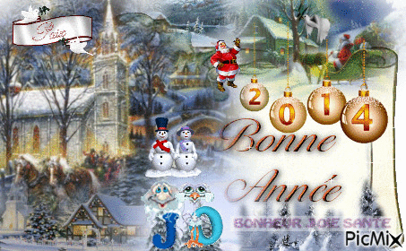 BONNE ANNEE 2014_AMOUR et PAIX_JO - Бесплатный анимированный гифка