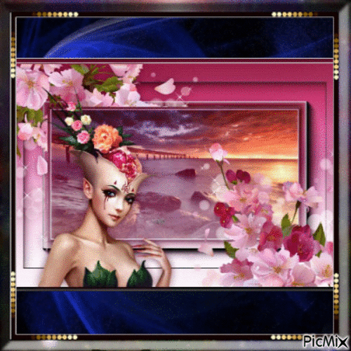 Femme fleur - Ilmainen animoitu GIF