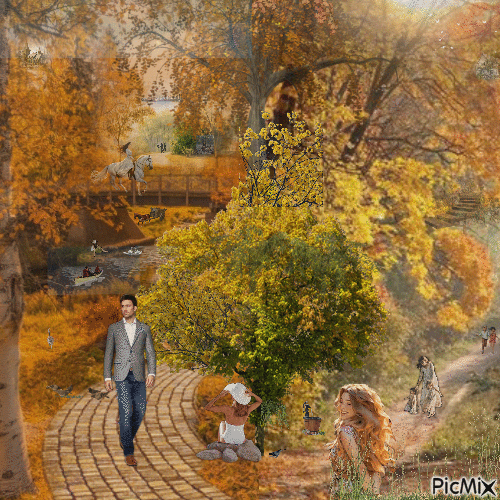 An autumn stroll thru nature. - GIF animasi gratis