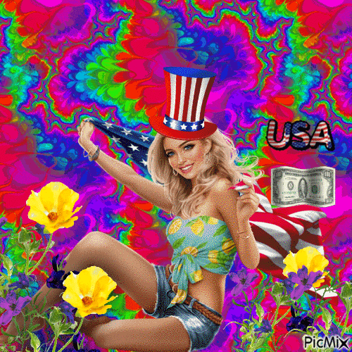 Fleur d'un état des USA - Бесплатный анимированный гифка