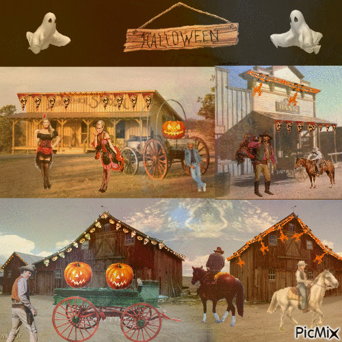 Préparation halloween dans l'ouest Américain 2018 - Free animated GIF