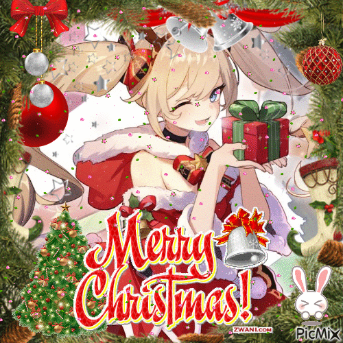 Merry Christmas genshin - Free animated GIF