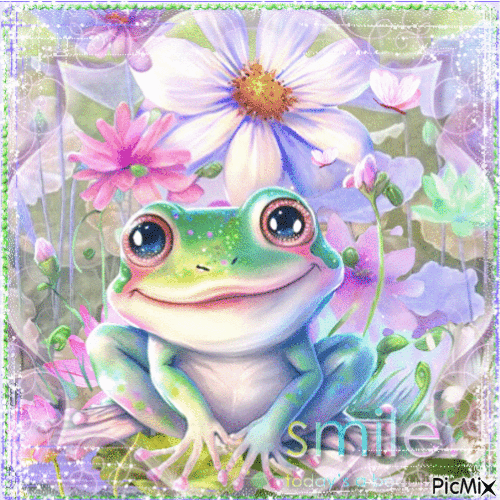 Happy Smiling Frog - Darmowy animowany GIF