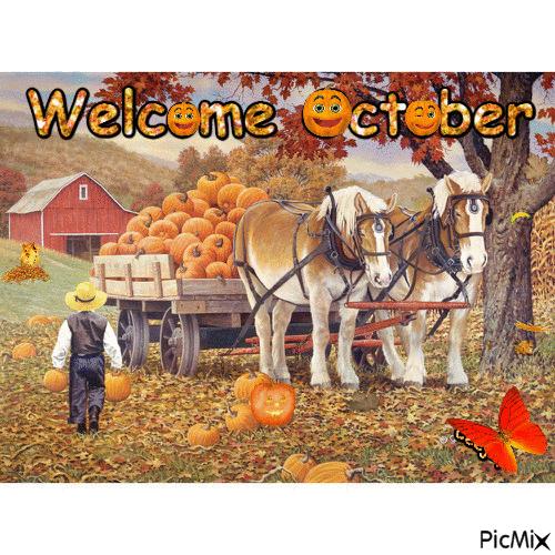 Welcome October - GIF animé gratuit