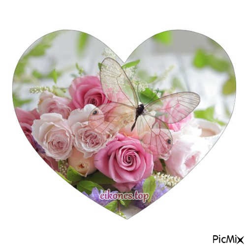 flowers-heart - ilmainen png