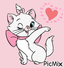 chatte et coeur - Free animated GIF