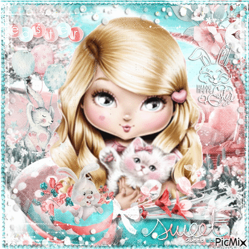 Cute Doll Big eyes - GIF animé gratuit