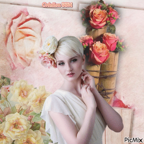 La belle et les roses par BBM - Darmowy animowany GIF