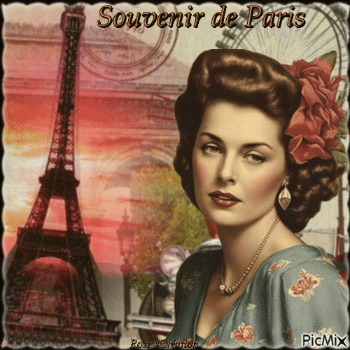 Concours : Femme vintage à Paris - Darmowy animowany GIF