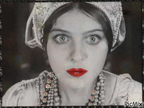 Anna Sten in the Russian silent film Land in Captivity, 1927 - Free animated GIF