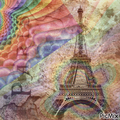 Paris, ville lumière avec un touche Pop - Gratis geanimeerde GIF