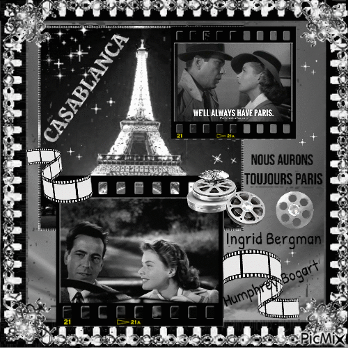 Ingrid Bergman & Humphrey Bogart - Бесплатный анимированный гифка