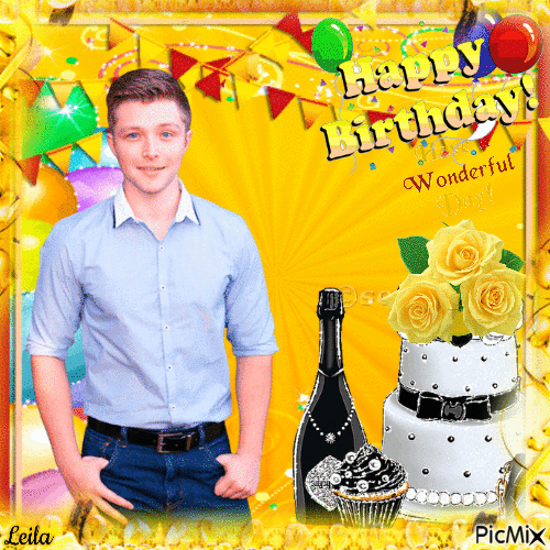 Happy Birthday. Have a Wonderful Day Sterling Knight - Free animated GIF