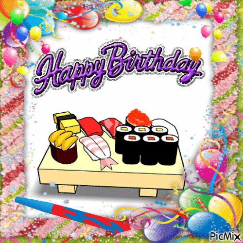 Sushi Happy Birthday - Gratis animerad GIF
