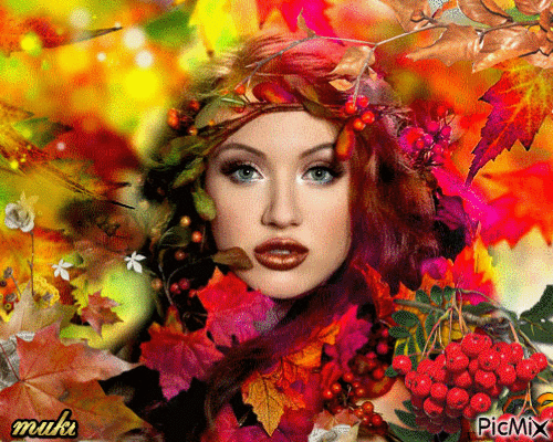 Autumn fairy - GIF animado grátis