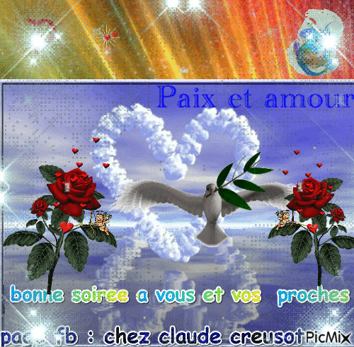 paix amour - Безплатен анимиран GIF