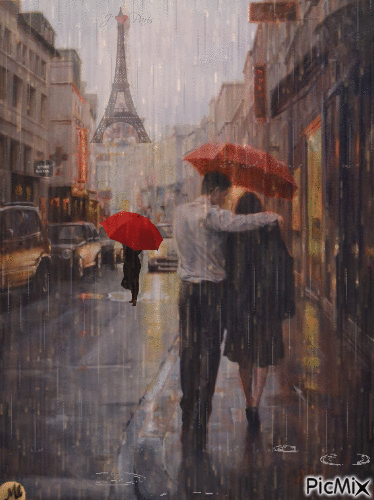 Lluvia en París - GIF animado grátis