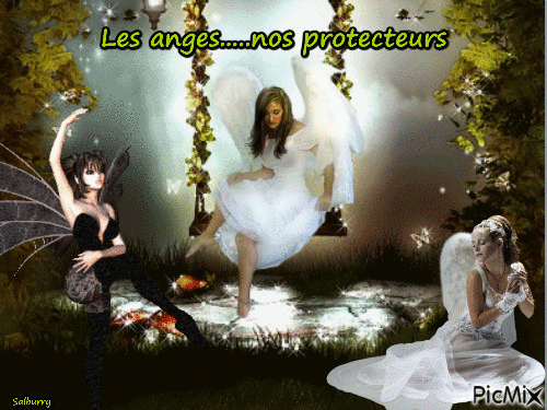 Les anges - Бесплатный анимированный гифка